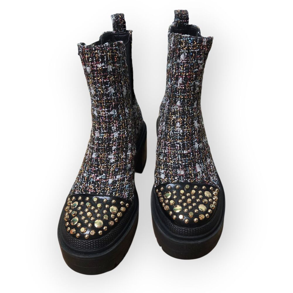 Jessica Simpson Multicolor Tweed Ankle Boots - Picture 2 of 6
